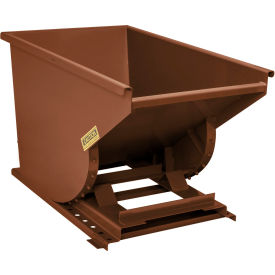 Wright® Heavy Duty Steel Self Dumping Forklift Hopper 1 Cu. Yd. 7000 lb. Capacity Brown 10099-BRN