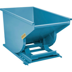 Wright® Heavy Duty Steel Self Dumping Forklift Hopper 1 Cu. Yd. 7000 lb. Capacity Blue 10099-PLYBL
