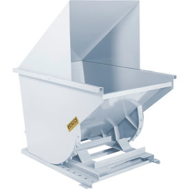 Wright® Heavy Duty Steel Hooded Self Dumping Hopper 1 Cu. Yd. 6000 lb. Capacity White 10099-WHT-10044H