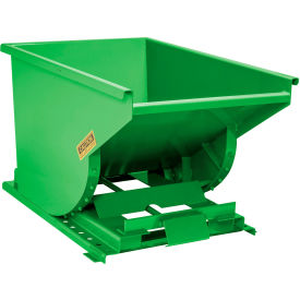 Wright® Self Dumping Forklift Hopper with Bump Release 1 Cu. Yd. 6000 lb. Cap. Bright Green 10099BR-GNBT