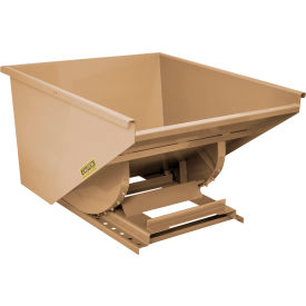 Wright® Heavy Duty Steel Self Dumping Forklift Hopper 1-1/2 Cu. Yd. 6000 lb. Capacity Tan 15077-TAN