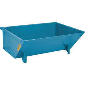 Wright® Low-Profile Steel Self Dumping Forklift Hopper 1-1/2 Cu. Yd. 5000 lb. Capacity Blue 15077LP-PLYBL