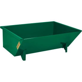 Wright® Low-Profile Steel Self Dumping Forklift Hopper 1-1/2 Cu. Yd. 5000 lb. Cap Dark Green 15077LP-RNFT