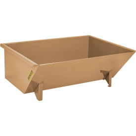Wright® Low-Profile Steel Self Dumping Forklift Hopper 1-1/2 Cu. Yd. 5000 lb. Capacity Tan 15077LP-TAN