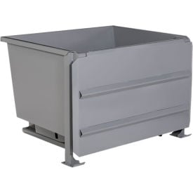 Wright® Steel Front Dump Self Dumping Hopper 1-1/2 Cu. Yd. 7000 lb. Capacity Gray 15099FD