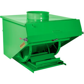 Wright® Light Duty Steel Dust Collection Hopper 2 Cu. Yd. 4000 lb. Capacity Green Byte 20055-GNBT-20033DC