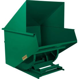 Wright® Light Duty Steel Hooded Self Dumping Hopper 2 Cu. Yd. 4000 lb. Capacity Rain Forest 20055-RNFT-20044H