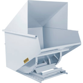 Wright® Light Duty Steel Hooded Self Dumping Hopper 2 Cu. Yd. 4000 lb. Capacity White 20055-WHT-20044H