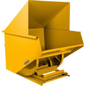 Wright® Light Duty Steel Hooded Self Dumping Hopper 2 Cu. Yd. 4000 lb. Capacity Yellow 20055-YEL-20044H