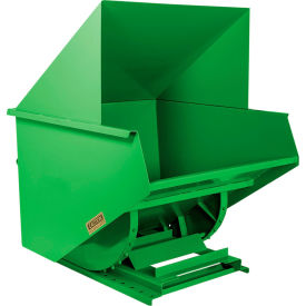 Wright® Medium Duty Steel Hooded Self Dumping Hopper 2 Cu. Yd. 6000 lb. Capacity Green Byte 20077-GNBT-20044H