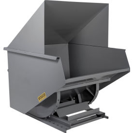 Wright® Medium Duty Steel Hooded Self Dumping Hopper 2 Cu. Yd. 6000 lb. Capacity Gray 20077-GRY-20044H
