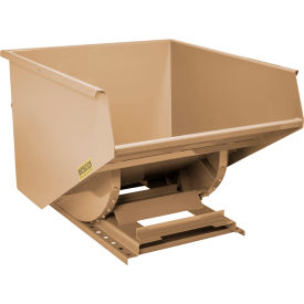 Wright® Heavy Duty Steel Self Dumping Forklift Hopper 2 Cu. Yd. 6000 lb. Capacity Tan 20077-TAN