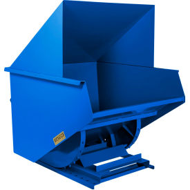 Wright® Heavy Duty Steel Hooded Self Dumping Hopper 2 Cu. Yd. 7000 lb. Capacity Blue 20099-BLU-20044H