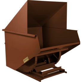Wright® Heavy Duty Steel Hooded Self Dumping Hopper 2 Cu. Yd. 7000 lb. Capacity Brown 20099-BRN-20044H