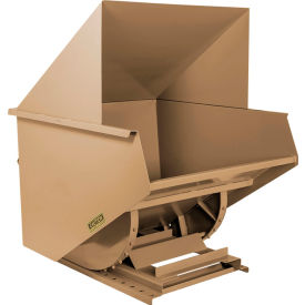 Wright® Heavy Duty Steel Hooded Self Dumping Hopper 2 Cu. Yd. 7000 lb. Capacity Tan 20099-TAN-20044H