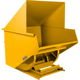Wright® Heavy Duty Steel Hooded Self Dumping Hopper 2 Cu. Yd. 7000 lb. Capacity Yellow 20099-YEL-20044H