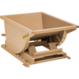 Wright® Heavy Duty Steel Self Dumping Forklift Hopper 1/4 Cu. Yd. 6000 lb. Capacity Tan 2577-TAN