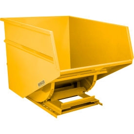 Wright® Medium Duty Steel Self Dumping Forklift Hopper 3 Cu. Yd. 6000 lb. Capacity Yellow 30077-YEL