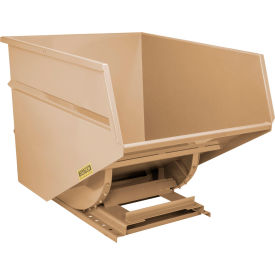 Wright® Heavy Duty Steel Self Dumping Forklift Hopper 3 Cu. Yd. 7000 lb. Capacity Tan 30099-TAN