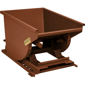 Wright® Heavy Duty Steel Self Dumping Forklift Hopper 1/3 Cu. Yd. 6000 lb. Capacity Brown 3377-BRN