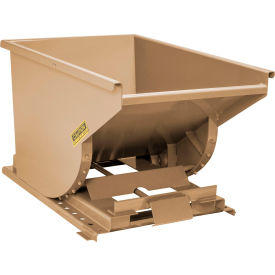 Wright® Steel Self Dumping Forklift Hopper w/ Bump Release 1/3 Cu. Yd. 4000 lb. Capacity Tan 3377BR-TAN