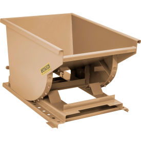Wright® Heavy Duty Steel Self Dumping Forklift Hopper 1/3 Cu. Yd. 7000 lb. Capacity Tan 3399-TAN