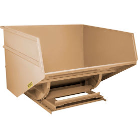 Wright® Heavy Duty Steel Self Dumping Forklift Hopper 5 Cu. Yd. 7000 lb. Capacity Tan 50099-TAN