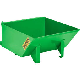 Wright® Low-Profile Steel Self Dumping Forklift Hopper 1/2 Cu. Yd. 4000 lb. Cap Bright Green 5055LP-GNBT