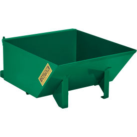 Wright® Low-Profile Steel Self Dumping Forklift Hopper 1/2 Cu. Yd. 4000 lb. Cap. Dark Green 5055LP-RNFT