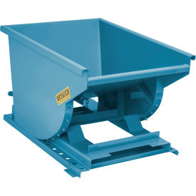 Wright® Heavy Duty Steel Self Dumping Forklift Hopper 1/2 Cu. Yd. 6000 lb. Capacity Blue 5077-PLYBL
