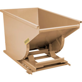 Wright® Heavy Duty Steel Self Dumping Forklift Hopper 3/4 Cu. Yd. 7000 lb. Capacity Tan 7599-TAN