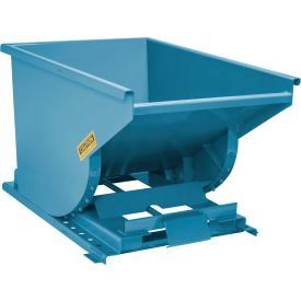 Wright® Steel Self Dumping Forklift Hopper with Bump Release 3/4 Cu. Yd. 6000 lb. Cap. Blue 7599BR-PLYBL