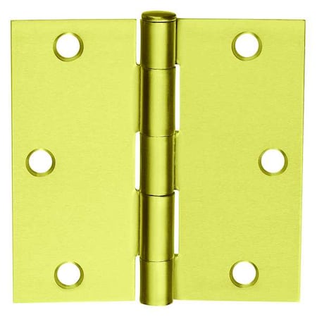 Door and Butt Hinge, Steel, Full Mortise Mounting, 1 1/4 in Leaf W x 3 1/2 in Leaf H, Satin Brass MPN:3 ½ 3 ½ 1400 4