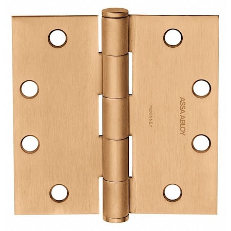 Butt Hinge, Steel, Flush Mounting, 1 7/16 in Leaf W x 3 1/2 in Leaf H, Satin Bronze MPN:55321