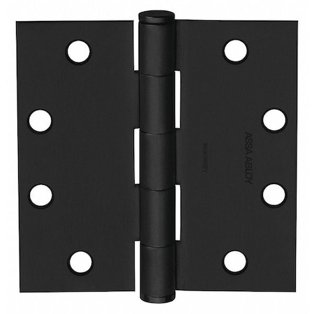 Butt Hinge, Steel, Flush Mounting, 1 7/16 in Leaf W x 3 1/2 in Leaf H, Powder Coated MPN:55380