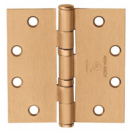 Butt Hinge, Steel, Flush Mounting, 1 7/16 in Leaf W x 3 1/2 in Leaf H, Satin Bronze MPN:55395
