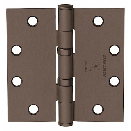 Butt Hinge, Steel, Flush Mounting, 1 11/16 in Leaf W x 4 in Leaf H, Oil Rubbed Bronze MPN:55577