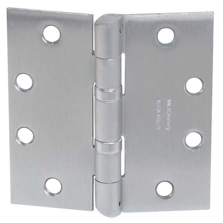 Door and Butt Hinge, Steel, Full Mortise Mounting, 2 1/4 in Leaf W x 5 in Leaf H, Dull Chrome MPN:HT4A3786 BB NRP 5