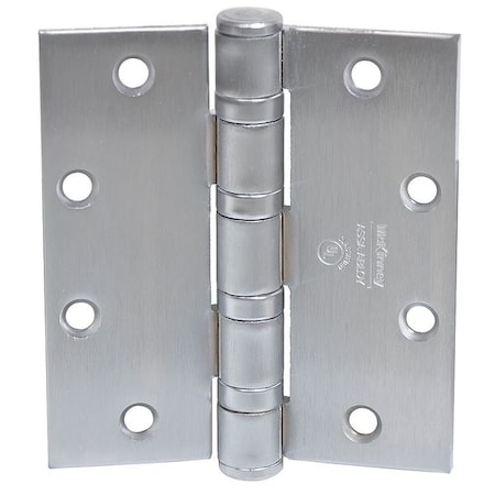 Door and Butt Hinge, Steel, Full Mortise Mounting, 2 1/4 in Leaf W x 5 in Leaf H, Dull Chrome MPN:T4A3786 HD BB 5