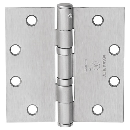 Door and Butt Hinge, Steel, Full Mortise Mounting, 1 15/16 in Leaf W x 4 1/2 in Leaf H, Dull Chrome MPN:TA2714 NRP 4-1/2