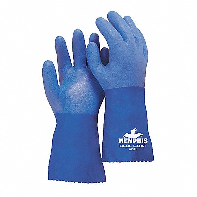 J4417 Chemical Gloves M 12inL Blue Gauntlet PR MPN:6632M