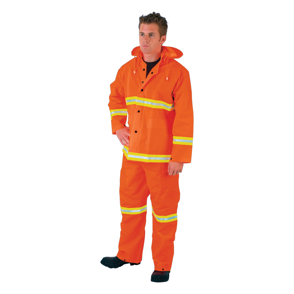 MCR Safety Three-Piece PVC Rain Suit, X-Large, Orange MPN:2013RXL