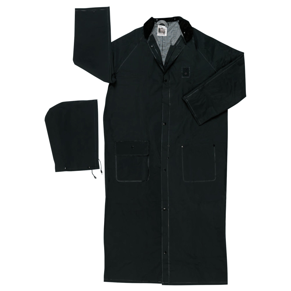 Classic Plus Rider Rain Coat, 0.35 mm PVC/Polyester, Black, 60 in Medium MPN:267CM