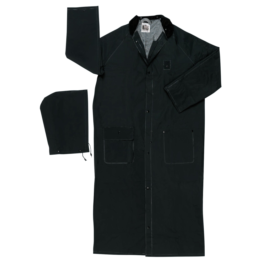 Classic Plus Rider Rain Coat, 0.35 mm PVC/Polyester, Black, 60 in 5X Large MPN:267CX5