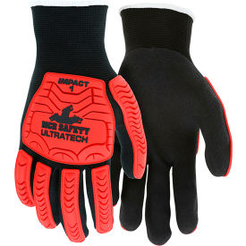 MCR Safety UltraTech Gloves 13 Gauge Nylon Shell Nitrile Palm/Fingers TPR Back 1 Pair UT1950S