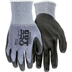 MCR Safety Cut Pro Gloves PU Coated Palm/Fingers Cut A3 Abrasion 5 Puncture 4 1 Pair 92715PUL