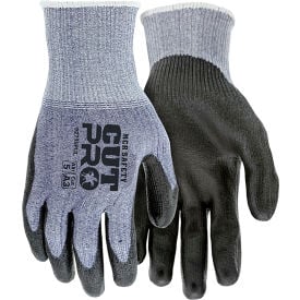 MCR Safety Cut Pro Gloves PU Coated Palm/Fingers Cut A3 Abrasion 5 Puncture 4 1 Pair 92715PUM