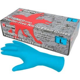 MCR Safety 6012 Nitri-Med Nitrile Medical/Exam Textured Gloves Powder-Free Blue 12