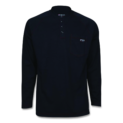 Fr Long Sleeved Henley Max Comfort 100% Cot Gray MPN:H1GXL