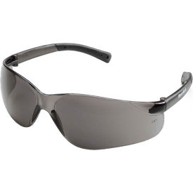 MCR Safety BK112 Safety Glasses with Gray Lens Soft Non-Slip Temple Material BK112